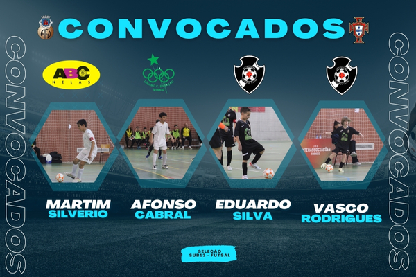 Afonso Cabral, Eduardo Silva, Martim Silvério e Vasco Rodrigues convocados para a Seleção Nacional 